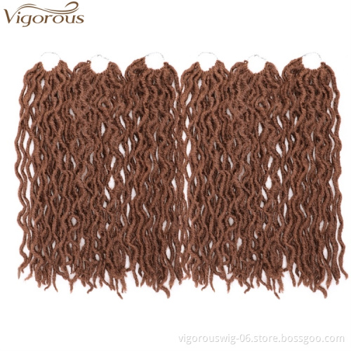 Vigorous 6 Colors Hot Sales Top Quality Soft Synthetic Braids for African American Women Messy Faux Locs Curly Crochet Braid
